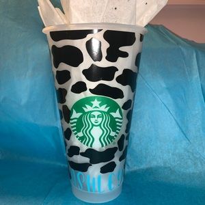Cow print Starbucks cup